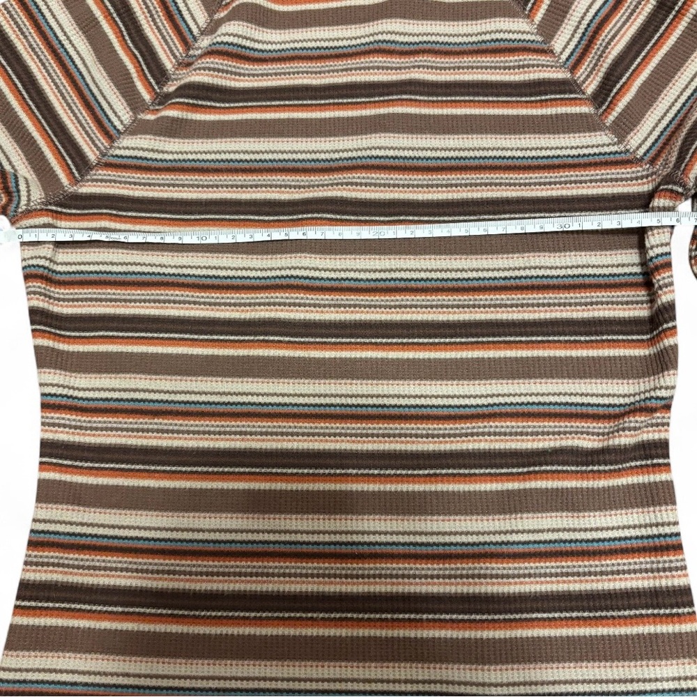 SO Multicolor Striped Long Sleeve Lettuce Trim Turtleneck Top - Picture 6 of 7